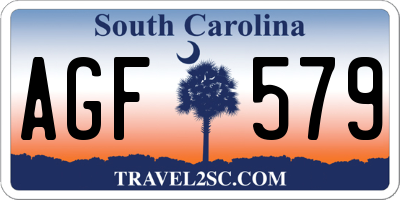 SC license plate AGF579