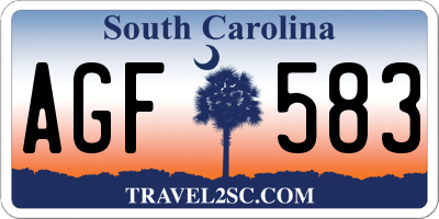 SC license plate AGF583