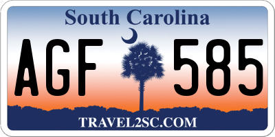 SC license plate AGF585