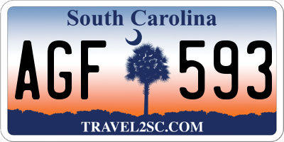 SC license plate AGF593