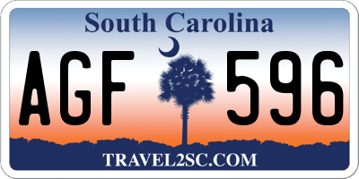 SC license plate AGF596