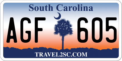 SC license plate AGF605