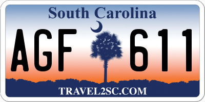 SC license plate AGF611