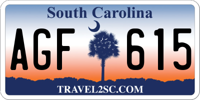 SC license plate AGF615