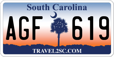 SC license plate AGF619