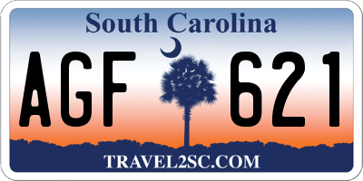 SC license plate AGF621