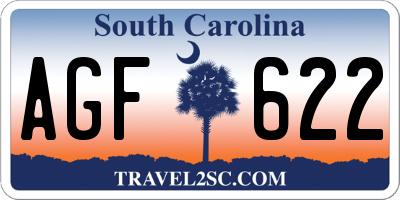 SC license plate AGF622