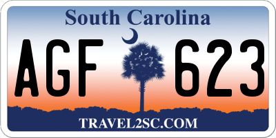 SC license plate AGF623