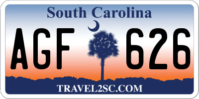 SC license plate AGF626