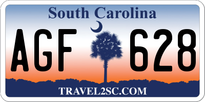 SC license plate AGF628