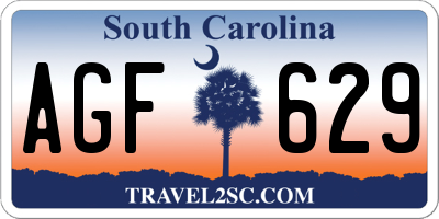SC license plate AGF629