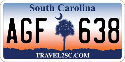 SC license plate AGF638