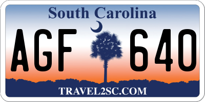 SC license plate AGF640