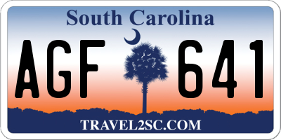 SC license plate AGF641