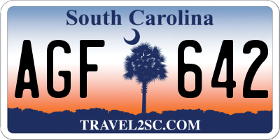 SC license plate AGF642