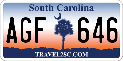 SC license plate AGF646