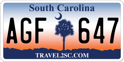 SC license plate AGF647