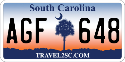 SC license plate AGF648