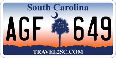 SC license plate AGF649