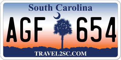 SC license plate AGF654