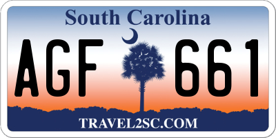 SC license plate AGF661