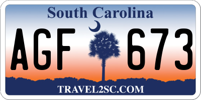 SC license plate AGF673