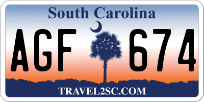 SC license plate AGF674