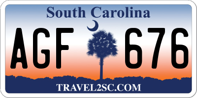 SC license plate AGF676