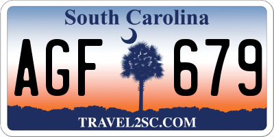 SC license plate AGF679