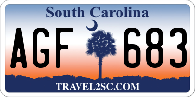 SC license plate AGF683