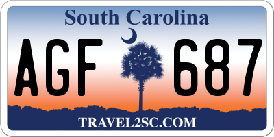 SC license plate AGF687