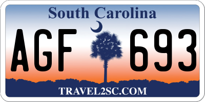 SC license plate AGF693