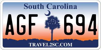 SC license plate AGF694