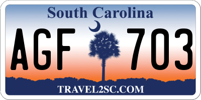 SC license plate AGF703