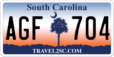 SC license plate AGF704