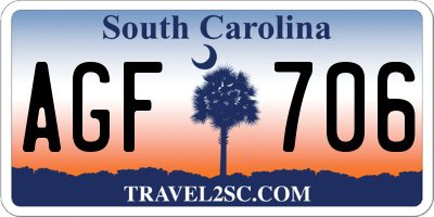 SC license plate AGF706