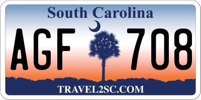 SC license plate AGF708