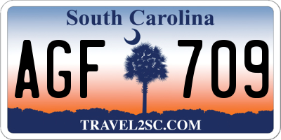 SC license plate AGF709