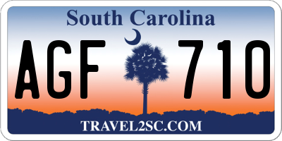SC license plate AGF710
