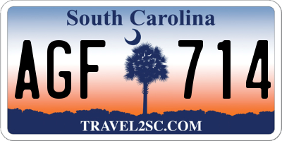 SC license plate AGF714