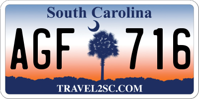 SC license plate AGF716