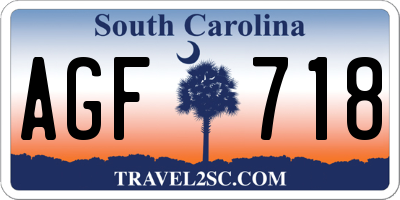 SC license plate AGF718