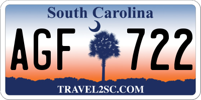 SC license plate AGF722
