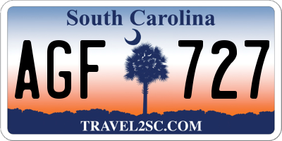 SC license plate AGF727