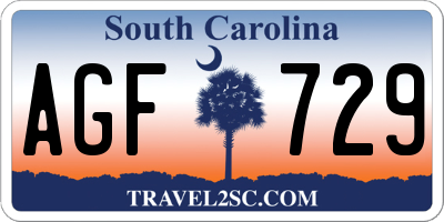 SC license plate AGF729