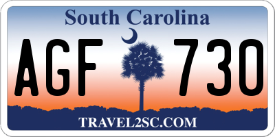 SC license plate AGF730