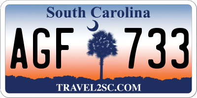 SC license plate AGF733