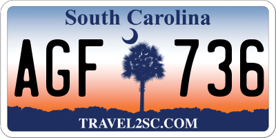 SC license plate AGF736