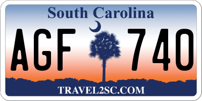 SC license plate AGF740