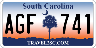 SC license plate AGF741